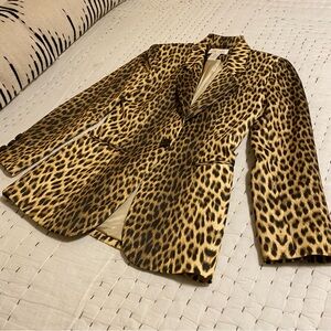 CACHE Leopard Print Blazer Jacket Size 2